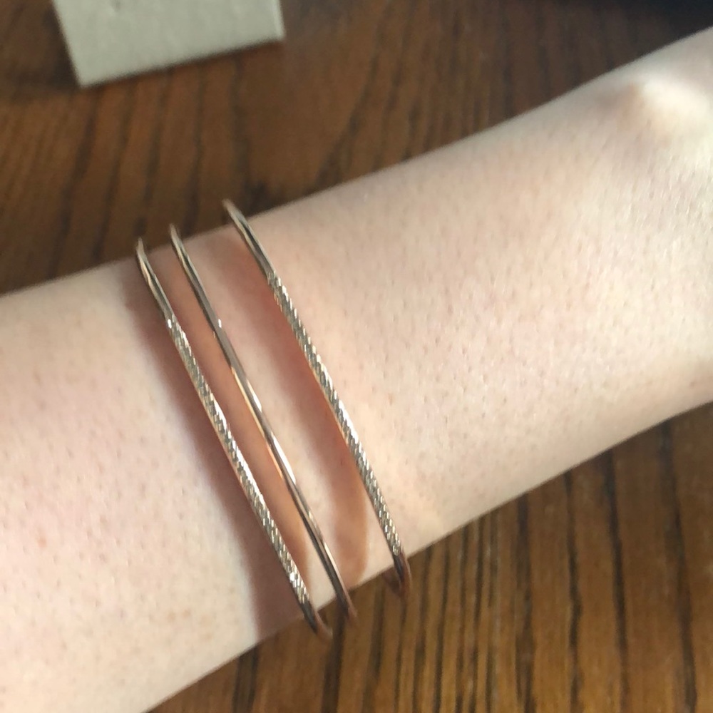 Pave Open Bar Cuff Rose Gold